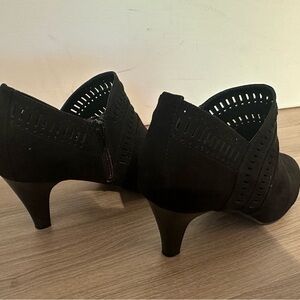 Karen Scott “Marius” perforated dress booties.  Microsuede upper
